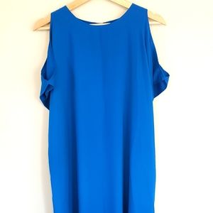 Blue Open Shoulder Tent Dress